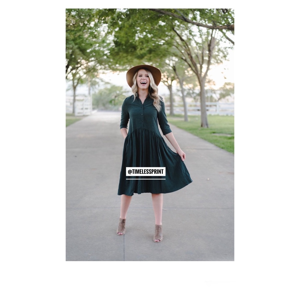 Roolee Missing You Green / White Stripes Tunic Dress - Picture 2 of 5